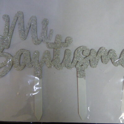 ADORNO PINCHE PLASTICO MI BAUTISMO PLATA