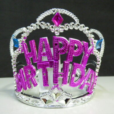 CORONA PRINCESA PLATA HAPPY BIRTHDAY