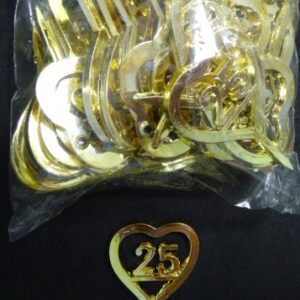 ESPIGA CORAZON 25 AÑOS ORO/PLATA X 36