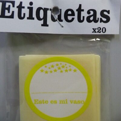 ETIQUETAS ADHESIVAS PARA VASOS X20 UNID.