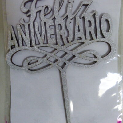 PINCHE FIBROFACIL FELIZ ANIVERSARIO PLATA