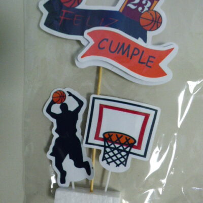 ADORNO SET FELIZ CUMPLE 3D BASQUET