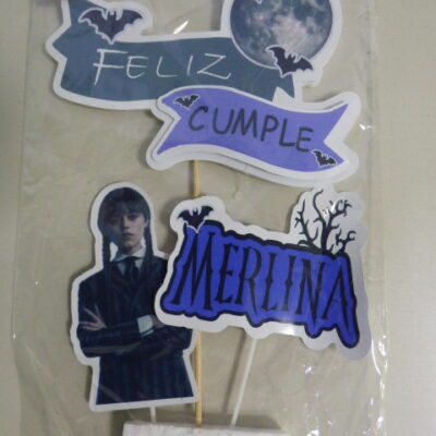 ADORNO SET FELIZ CUMPLE 3D MERLINA