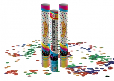 LANZAPAPELES CAÑON 40CM CIRCULOS MULTICOLOR