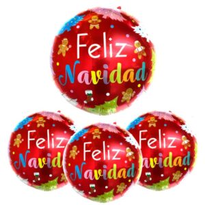 GLOBO FOIL 18P FELIZ NAVIDAD ROJO