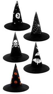 GORRO BRUJA NEGRO ESTAMPADO