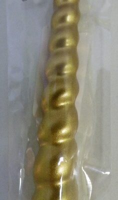 VELA TORNEADA CHICA 9CM PERLADA DORADA