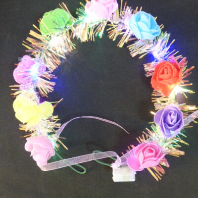 CORONA CON LUZ CON FLORES MULT.X1