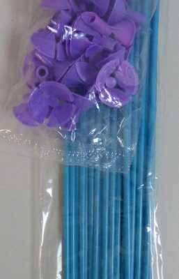 PALITO PARA GLOBO X 25 TURQUESA/LILA
