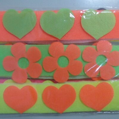 VINCHA FLUO CON APLIQUE X 6