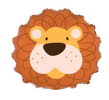 GLOBO FOIL SILUETA 52CM CARA LEON