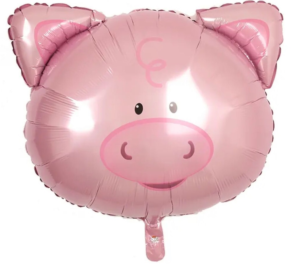 GLOBO FOIL SILUETA 52CM CARA CHANCHO