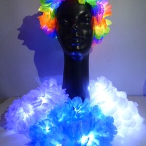 VINCHA FLOR DE SEDA CON LUZ X1