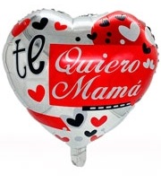 GLOBO FOIL 18P CORAZON MAMA BCO