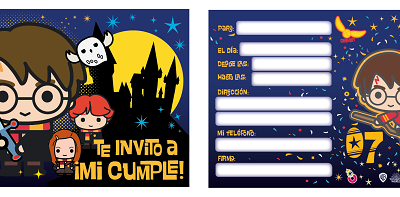 INVITACION LIBRITO X 10 HARRY POTTER