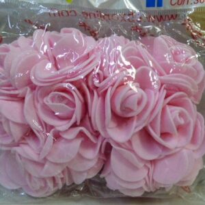 FLORES GOMA EVA CABO X12 ROSA