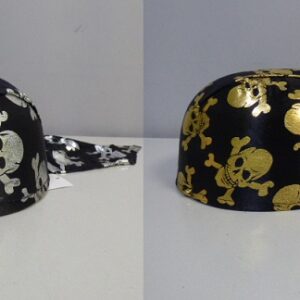 CASCO PIRATA TELA ORO / PLATA
