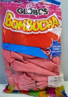 GLOBO BOMBUCHA 12P STANDARD ROSA X 25