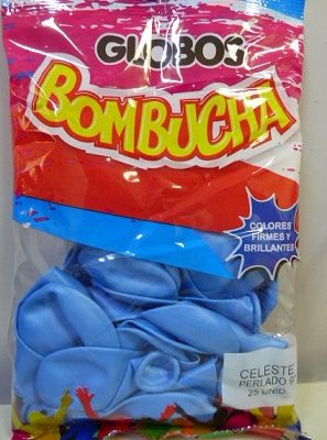 GLOBO BOMBUCHA 9P PERLADO X25 CELESTE