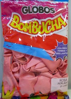 GLOBO BOMBUCHA 9P PERLADO X25 ROSA