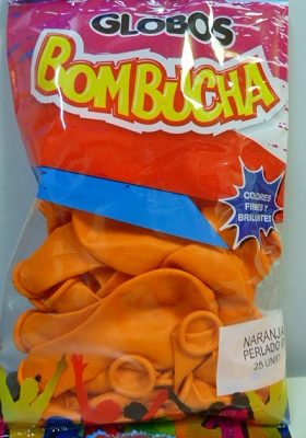 GLOBO BOMBUCHA 9P PERLADO X25 NARANJA