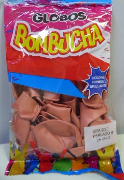 GLOBO BOMBUCHA 9P PERLADO X25 ROSA GOLD