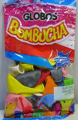 GLOBO BOMBUCHA 9P PERLADO X25 SURTIDO