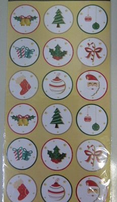 STICKERS EN PLANCHA X5UNID NAVIDAD
