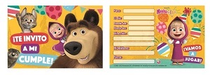 INVITACION LIBRITO X 10 MASHA Y EL OSO
