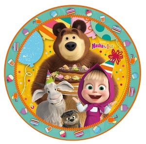 PLATOS CARTON X 8 MASHA Y EL OSO