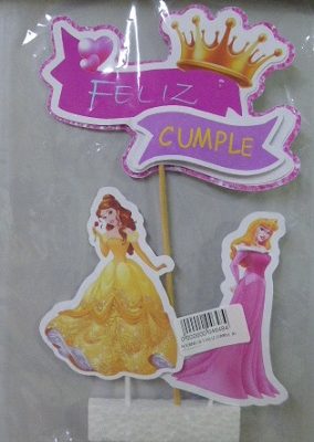 ADORNO SET FELIZ CUMPLE 3D PRINCESAS