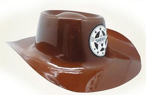 GORRO SHERIFF MARRON CON PIOLA