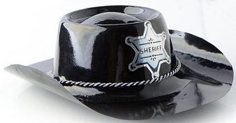 GORRO SHERIFF NEGRO CON PIOLA