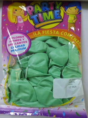 GLOBO PARTY TIME 12P PERL X25 V.AGUA