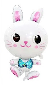 GLOBO FOIL SILUETA 80CM CONEJO PASCUA