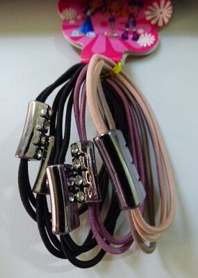 COLITAS PARA EL PELO CON ADORNO STRAS X 6UNID