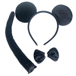 SET PELUCHE RATON NEGRO