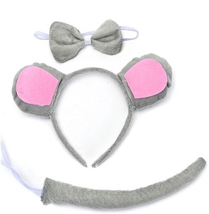 SET PELUCHE RATON GRIS