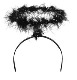 VINCHA AUREOLA ANGEL NEGRA