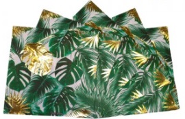 SERVILLETAS DECOUPAGE PALMAS C/DORADO X12
