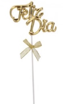ADORNO PINCHE FELIZ DIA DORADO