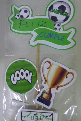 ADORNO SET FELIZ CUMPLE 3D FUTBOL