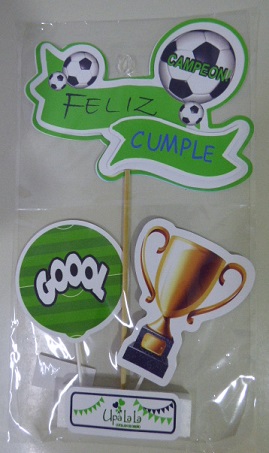 ADORNO SET FELIZ CUMPLE 3D FUTBOL