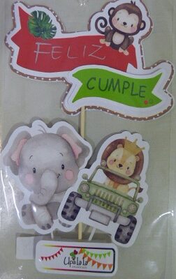 ADORNO SET FELIZ CUMPLE 3D SAFARI