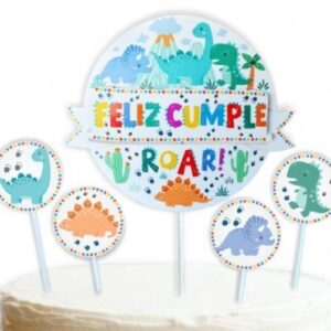ADORNO SET FELIZ CUMPLE 3D DINO
