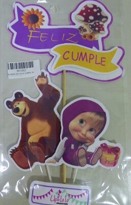 ADORNO SET FELIZ CUMPLE 3D MASHA Y EL OSO