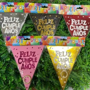 BANDERIN TRIANGULAR FELIZ CUMPLE
