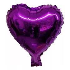 GLOBO FOIL 18P CORAZON LISO VIOLETA