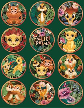 STICKERS AUTOADHESIVOS X24 ANIMALES SELVA