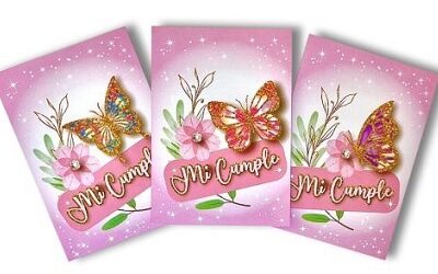 INVITACION MARIPOSA GLAM X 10